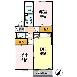 肥薩おれんじ鉄道 上川内駅 育英小入口下車 徒歩35分の賃貸アパート 2階2DKの間取り