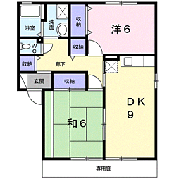 セジュールYou 2DKの間取図画像