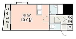 鹿児島市電2系統 高見橋駅 鹿児島高校前下車 徒歩14分の賃貸マンション 2階ワンルームの間取り