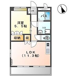 リバーブリーズ・天辰 1LDKの間取図画像