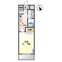 肥薩おれんじ鉄道 上川内駅 バス12分 資料館前下車 徒歩5分の賃貸アパート 1階1Kの間取り