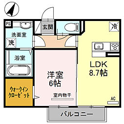 ソフィアこまち 1LDKの間取図画像