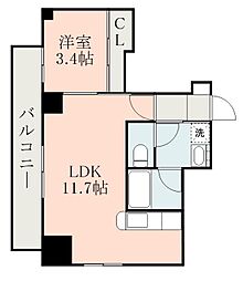 鹿児島市電2系統 加治屋町駅 徒歩5分の賃貸マンション 3階1LDKの間取り