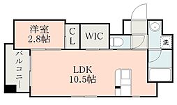 鹿児島市電1系統 鴨池駅 徒歩3分の賃貸マンション 5階1LDKの間取り