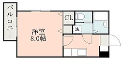プレファランス平之町 1Kの間取図画像