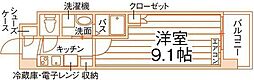 JR指宿枕崎線 谷山駅 徒歩9分の賃貸マンション 6階1Kの間取り