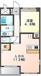 JR鹿児島本線 鹿児島駅 バス25分 種畜場下車 徒歩2分の賃貸アパート 2階1LDKの間取り