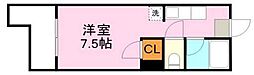 鹿児島市電1系統 騎射場駅 徒歩7分の賃貸マンション 1階ワンルームの間取り