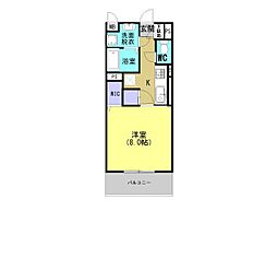 鹿児島市電2系統 唐湊駅 徒歩9分の賃貸マンション 3階1Kの間取り