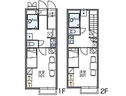 JR九州新幹線 川内駅 バス23分 宮下団地前下車 徒歩5分の賃貸アパート 1階1Kの間取り
