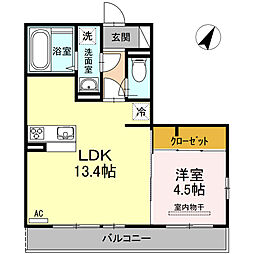 鹿児島市電2系統 桜島桟橋通駅 徒歩37分の賃貸アパート 2階1LDKの間取り