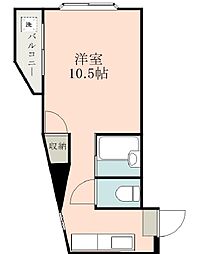 鹿児島市電1系統 二中通駅 天保山下車 徒歩8分の賃貸マンション 3階ワンルームの間取り