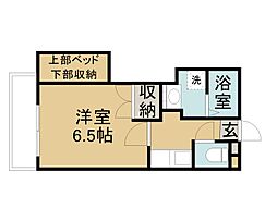 鹿児島市電1系統 鴨池駅 徒歩4分の賃貸マンション 5階1Kの間取り
