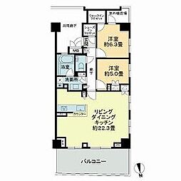 JR鹿児島本線 鹿児島中央駅 徒歩1分の賃貸マンション 10階2LDKの間取り