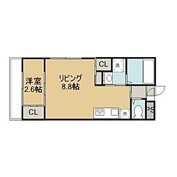 JR指宿枕崎線 谷山駅 徒歩8分の賃貸マンション 3階1LDKの間取り