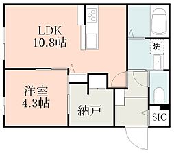 JR日豊本線 国分駅 徒歩5分の賃貸アパート 1階1LDKの間取り