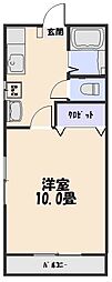 鹿児島市電1系統 笹貫駅 徒歩29分の賃貸アパート 1階1Kの間取り