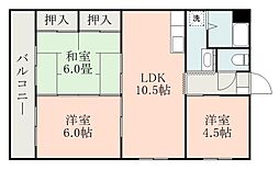 鹿児島市電1系統 笹貫駅 徒歩25分の賃貸マンション 1階3LDKの間取り
