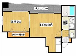 JR鹿児島本線 鹿児島駅 柳町下車 徒歩8分の賃貸マンション 3階1LDKの間取り