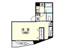 鹿児島市電1系統 脇田駅 徒歩3分の賃貸マンション 1階ワンルームの間取り
