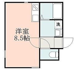 バス 稲荷町下車 徒歩5分の賃貸マンション 5階ワンルームの間取り