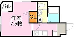 ARX荒田 1Kの間取図画像