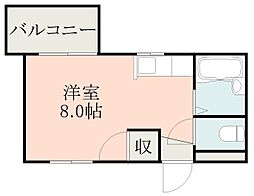 サンパティーク下荒田 ワンルームの間取図画像