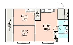 プレジデント727 2LDKの間取図画像