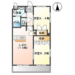 グリーンヒルズ慶 2LDKの間取図画像