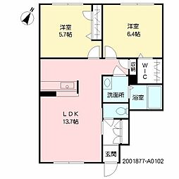 シャーメゾン・ボヌール 2LDKの間取図画像