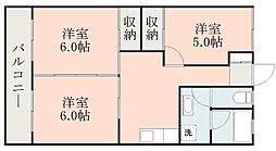 千年ハイツ 3DKの間取図画像