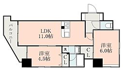 アルシオネ荒田 2LDKの間取図画像