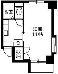 ステップイン金満 1Kの間取図画像