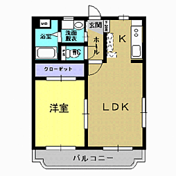 フィルセント 1LDKの間取図画像