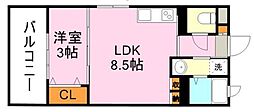 LEADINAIS鹿大前 1LDKの間取図画像