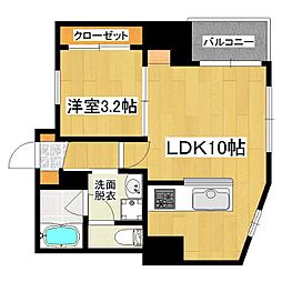 グランドゥール荒田 1LDKの間取図画像