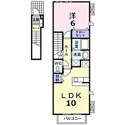 アビタシオンA 1LDKの間取図画像