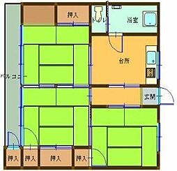 城山第二ビル 3DKの間取図画像