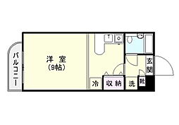 カーサデリカ ワンルームの間取図画像