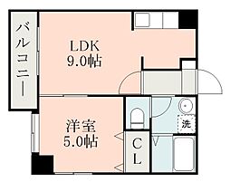 鹿児島市電1系統 荒田八幡駅 徒歩1分の賃貸マンション 10階1LDKの間取り