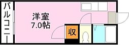 アビターレ新屋敷 ワンルームの間取図画像