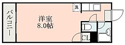 アビターレ新屋敷 ワンルームの間取図画像