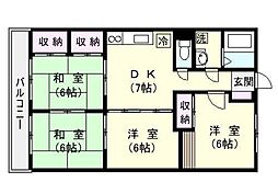 ウインズマンション 4DKの間取図画像