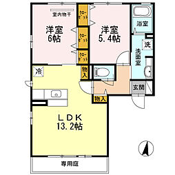 ラフィーネアビテ 2LDKの間取図画像