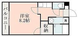 JR指宿枕崎線 宇宿駅 徒歩4分の賃貸マンション 3階1Kの間取り
