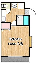 BMビル2 1Kの間取図画像