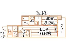 JR指宿枕崎線 谷山駅 徒歩9分の賃貸マンション 2階1LDKの間取り