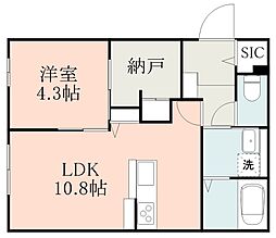 JR日豊本線 国分駅 徒歩5分の賃貸アパート 1階1LDKの間取り