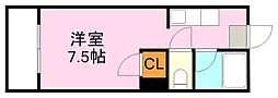 アビターレ下荒田1 ワンルームの間取図画像