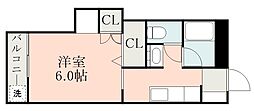 城西ロイヤルハイム 1Kの間取図画像